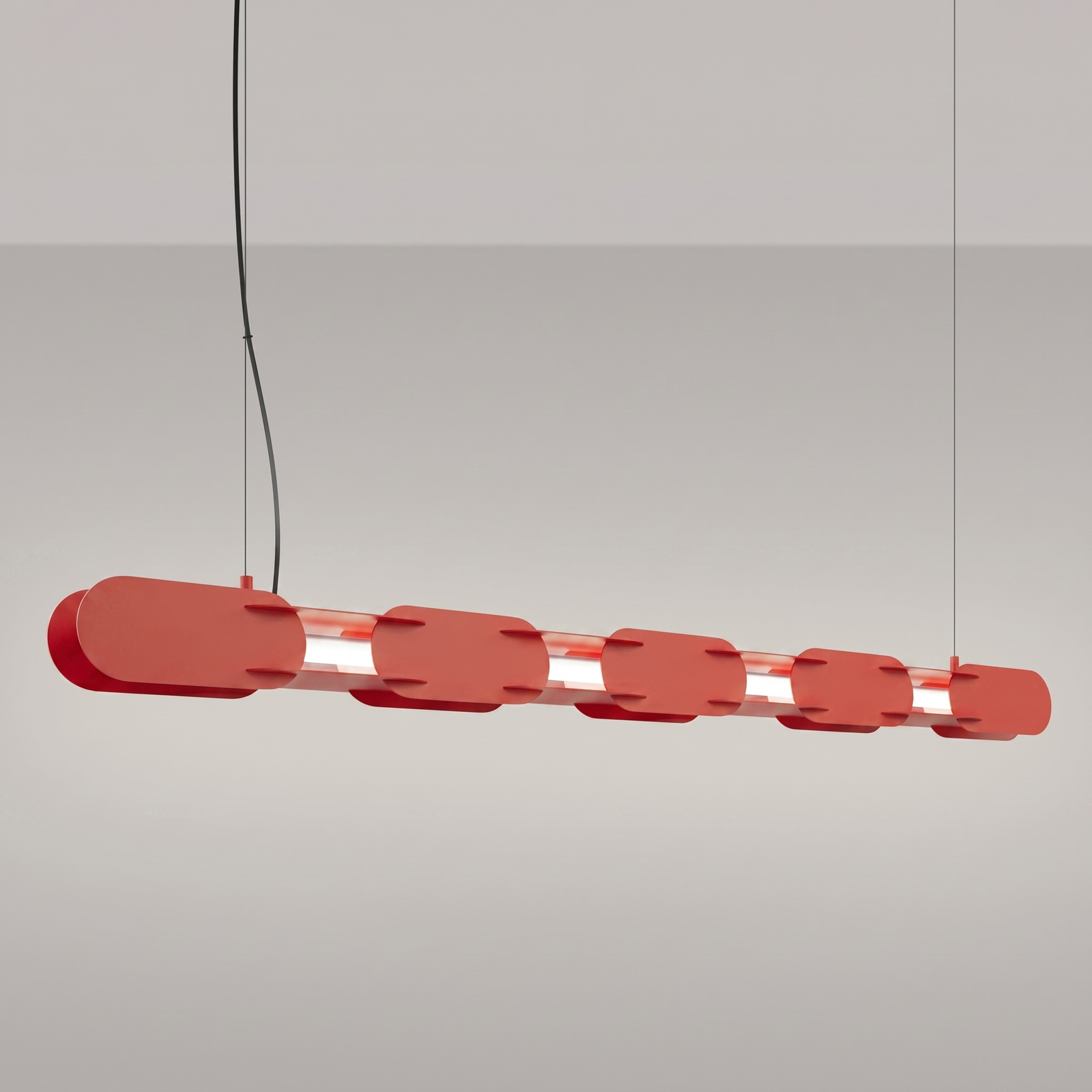 Lampa wisząca CHAIN LED czerwona 158 cm nad wyspę do jadalni