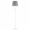 Lampa podłogowa FOGO GOLD szara welwetowa z abażurem nowoczesna do salonu i sypialni Lysne