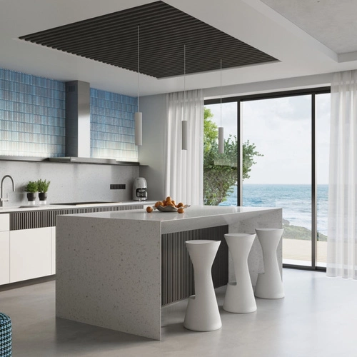 Plafon sufitowy KARBON 30 biały nowoczesny aluminiowy do salonu i sypialni SOLLUX