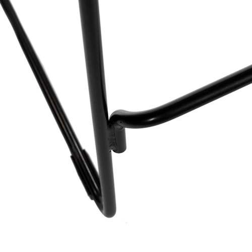 Hoker Dill Low czarny z oparciem, metalowy z ekoskórą, industrialny do kuchni 66 cm Intesi