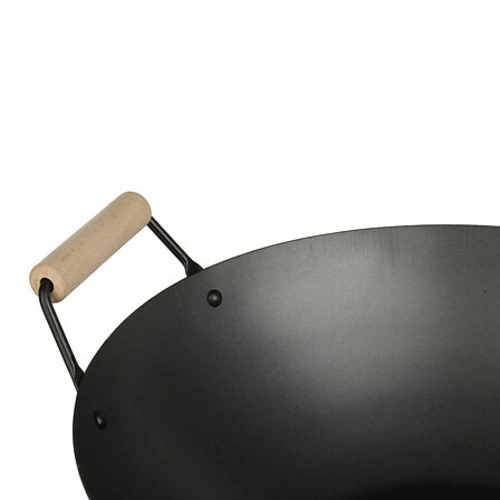 Wok stalowy z drewnianą rączką 35 cm