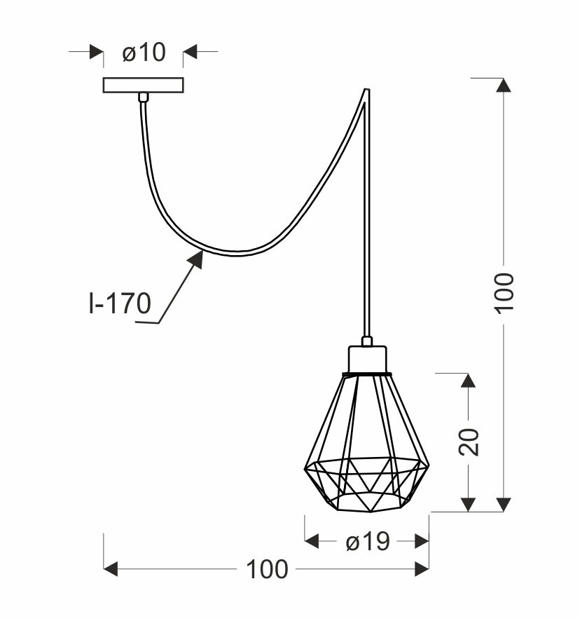 Lampa wisząca Primo p czarny+złoty 1x60W E27 klosz czarny