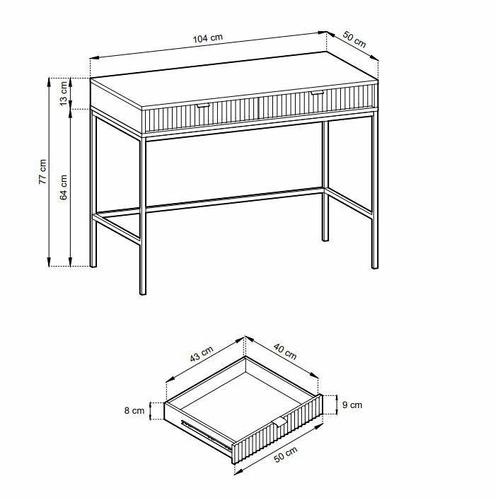 Toaletka Delicious biała z szufladami nowoczesna do sypialni na złotych nogach Intesi