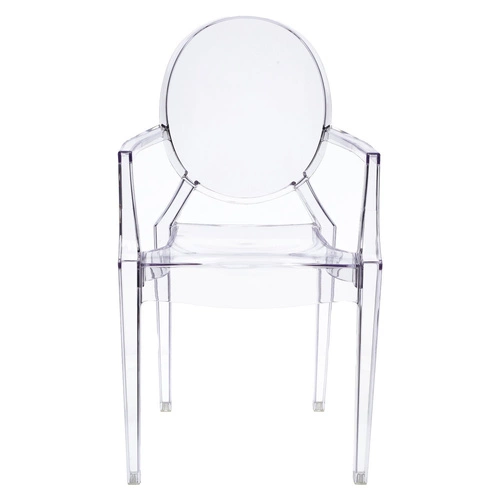 Krzesło do jadalni Royal transparentne inspirowane Louis Ghost sztaplowane nowoczesne