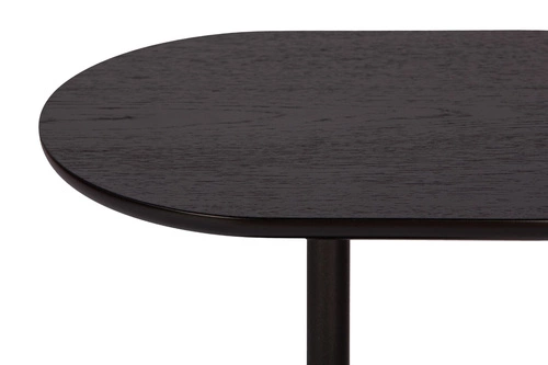 Stolik kawowy Boll okrągły 30 cm fornir orzechowy czarny nowoczesny loftowy do salonu