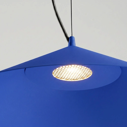 Lampa wisząca FINT LED do salonu regulowana ultramaryna 50 cm