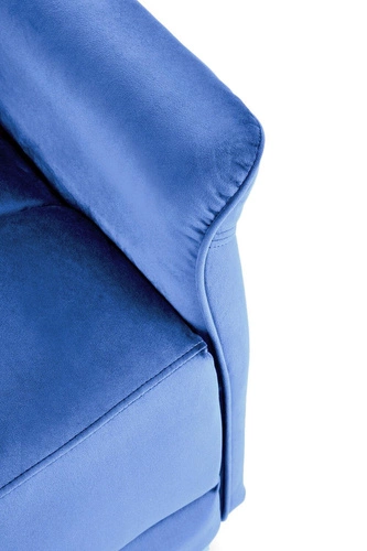 Fotel rozkładany Karlin Velvet granatowy elektryczny uszak do salonu welur z USB relax