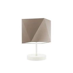 Lampka nocna do sypialni PASADENA nowoczesna beżowa z abażurem LYSNE 30 cm