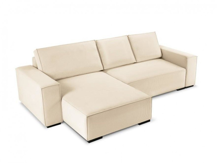Narożnik z funkcją spania Eveline Beige Corduroy dwustronny