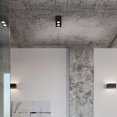 Kinkiet ścienny QUAD MAXI szary nowoczesny aluminiowy do salonu i sypialni Sollux Lighting