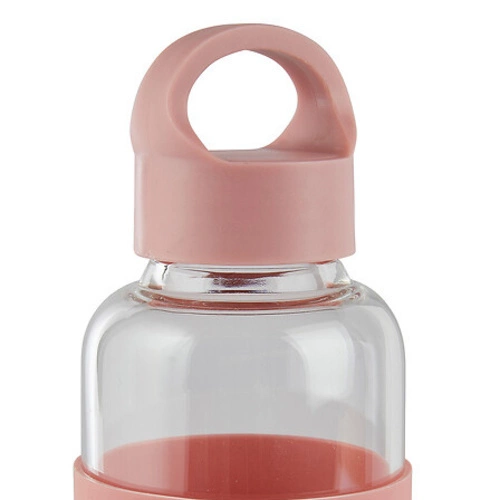 Butelka szklana 500 ml z różowym pokrowcem 5five simply smart do pracy i na trening
