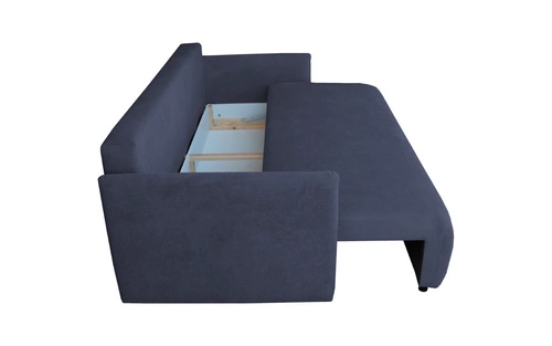 Sofa Mondel sztruksowa granatowa rozkładana z funkcją spania i pojemnikiem do salonu 3 osobowa