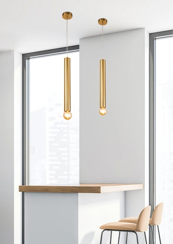 Lampa wisząca Austin złota tuba 50 cm do salonu i nad stół nowoczesna Ledea