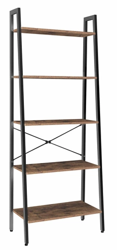 Regał na książki Orabel rustykalny brąz metalowy do salonu i biura 164x64 cm Intesi