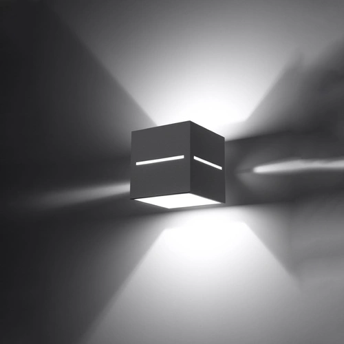 Nowoczesny kinkiet ścienny Lobo szary aluminiowy do salonu i sypialni Sollux Lighting