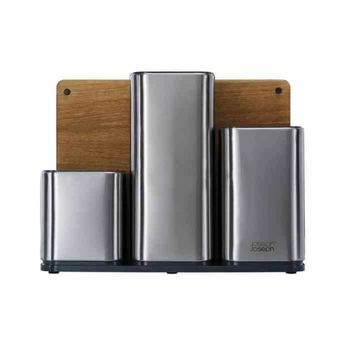 Zestaw kuchenny z deską Joseph Joseph srebrny/czarny