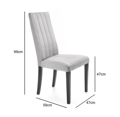 Krzesło tapicerowane Arizona szare do jadalni i salonu nowoczesne drewniane z oparciem Intesi