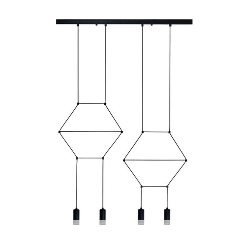 Lampa wisząca LINEA-4 LONG czarna 4-punktowa regulowana do jadalni nad stół