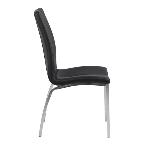 Zestaw 4 krzeseł do jadalni Asama Actona czarne tapicerowane ekoskóra nowoczesne metalowe