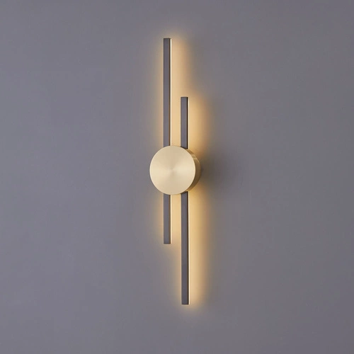 Nowoczesny kinkiet ścienny LED CENTRO Step into Design czarny mosiądz 64 cm do salonu