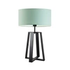 Lampka nocna do sypialni Thor nowoczesna z miętowym abażurem na czarnym stelażu LYSNE 61 cm