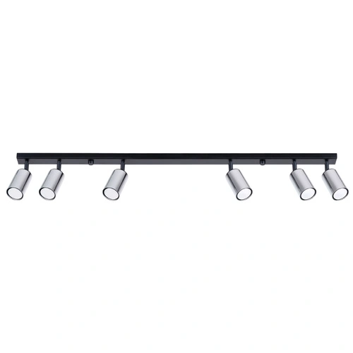 Plafon sufitowy WINX 6L czarny chrom nowoczesny do salonu i sypialni LED GU10