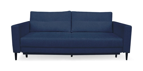 Sofa rozkładana Lara 3 osobowa z funkcją spania i pojemnikiem niebieska do salonu
