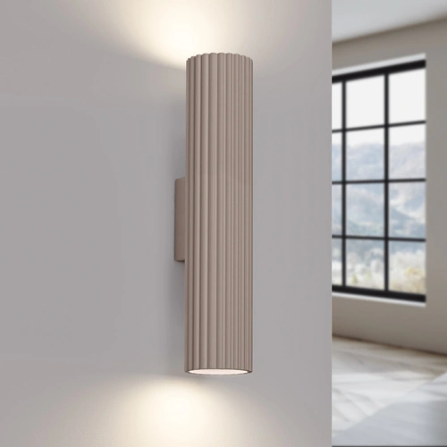 Kinkiet ścienny nowoczesny KARBON 30 taupe aluminiowy do salonu i korytarza