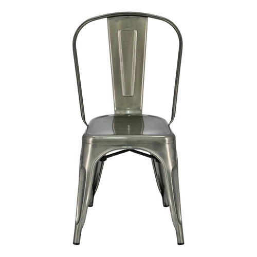 Krzesło metalowe Paris D2.DESIGN inspirowane Tolix do jadalni kuchni loft srebrne industrialne
