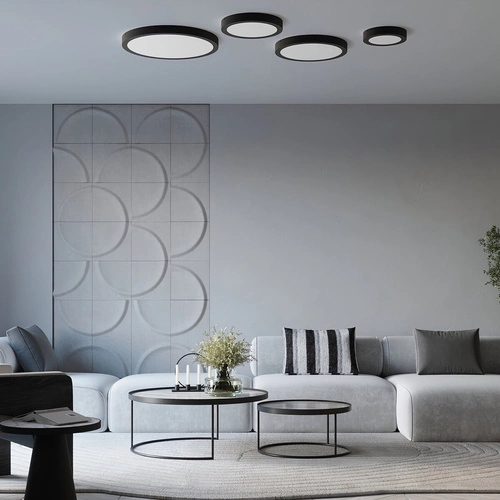 Plafon sufitowy LED ONYX 50 czarny nowoczesny okrągły do salonu i sypialni SOLLUX