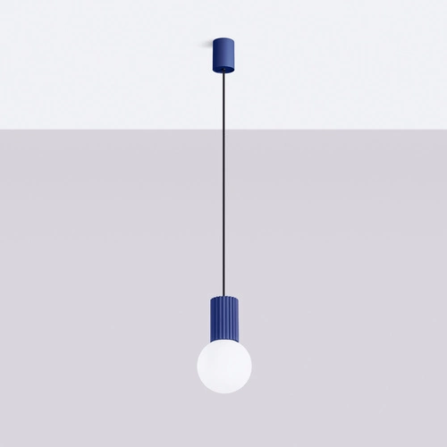 Lampa wisząca kula HALO 1 ultramaryna nowoczesna do salonu i sypialni SOLLUX LIGHTING