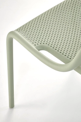 Krzesło Lynette miętowe do jadalni i ogrodu z tworzywa sztucznego, łatwe czyszczenie, sztaplowane