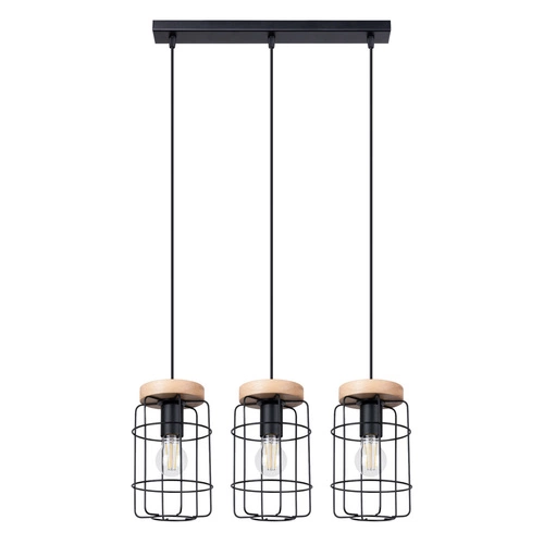 Lampa wisząca GOTTO 3L czarna industrialna nad stół do salonu i jadalni metalowa 160 cm