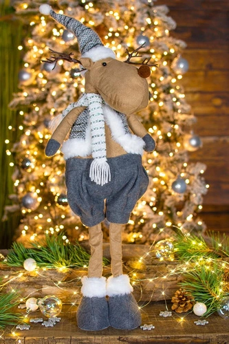 Pluszowy szary renifer figurka 70 cm    