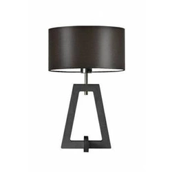 Lampka nocna Clio glamour z abażurem brązowym i drewnianą podstawą do sypialni LYSNE personalizowana