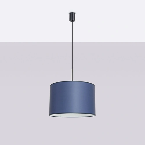 Lampa sufitowa NEVIA granatowa minimalistyczna do salonu i jadalni PVC 40 cm