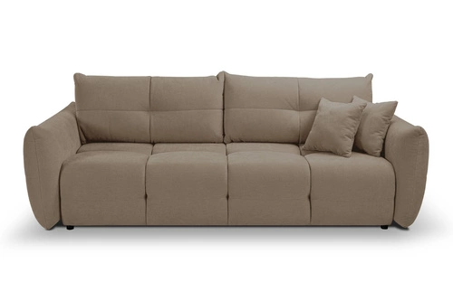 Sofa rozkładana 3 osobowa Bode z funkcją spania i pojemnikiem brązowa do salonu