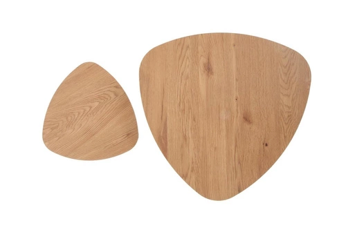 Zestaw 2 stolików kawowych Minessa owalny loftowy dąb i czarny metal do salonu Intesi