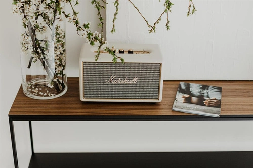 Konsola STAM 280 nowoczesna industrialna orzech amerykański z półką do salonu i przedpokoju