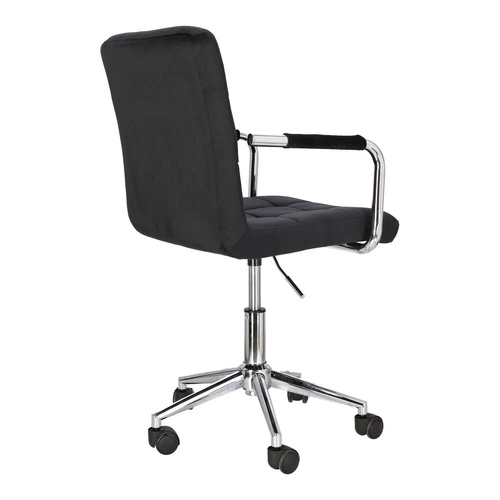 Fotel biurowy ergonomiczny Cosmo Arm czarny velvet nowoczesny z podłokietnikami obrotowy
