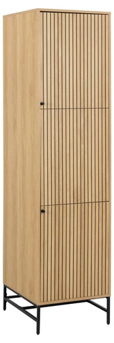 Szafa Albany wąska z lamelami dąb naturalny nowoczesna do sypialni lub garderoby