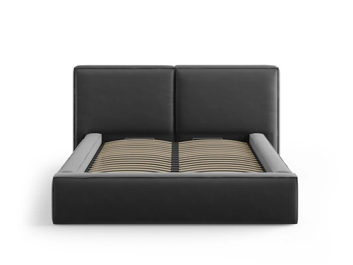 Łóżko tapicerowane Jodie II szare welurowe 140x200 z pojemnikiem do sypialni