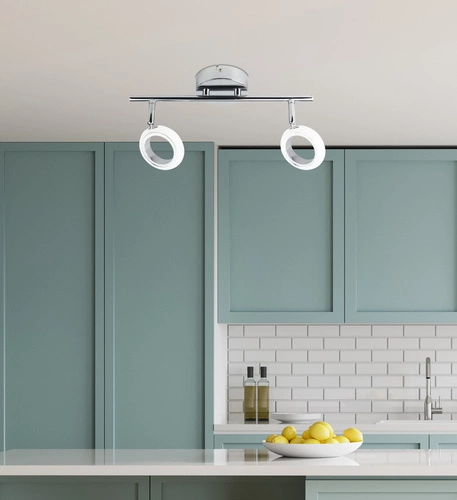 Lampa sufitowa LED Aurelion chrom z ruchomym kloszem do salonu i sypialni 38 cm