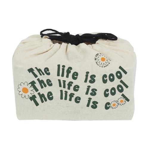 Lunchbox Intesi zielony dwupoziomowy z drewnianym wieczkiem i butelką do pracy lub szkoły