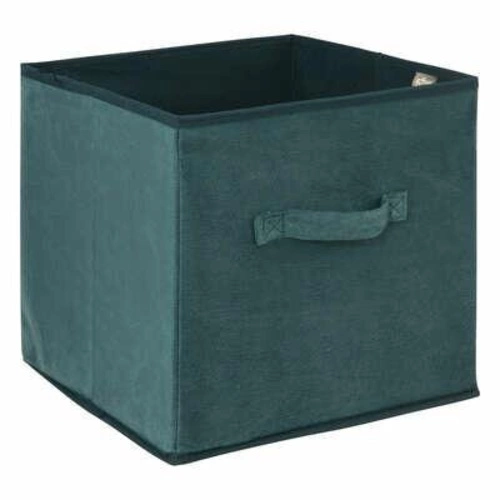 Pudełko materiałowe do regału 31x31 Velvet niebieskie składane z uchwytem 5five