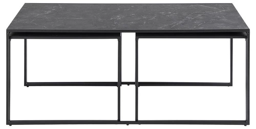 Komplet stolików kawowych Infinity czarny marmur prostokątny nowoczesny loft do salonu Actona
