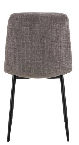 Krzesło tapicerowane Becca szare do jadalni i kuchni nowoczesne na czarnych metalowych nogach