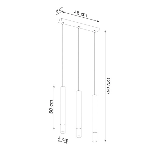 Lampa wisząca Wezyr 3 biała nowoczesna potrójna do salonu, jadalni lub nad wyspę