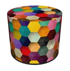 Pufa ogrodowa okrągła Disco Intesi multikolor wodoodporna nowoczesna do ogrodu i na balkon 40 cm