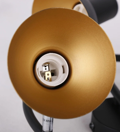 Lampa sufitowa Diso nowoczesna czarna ze złotem regulowana do salonu i sypialni 3-punktowa